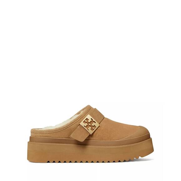 TORY BURCH Shoes - NEW TORY BURCH women's mellow shearling platform clogs in chestnut